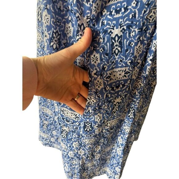 Roller Rabit Mini Dress size L Blue Sleeveless White Blue Lined A-Line - Picture 8 of 9